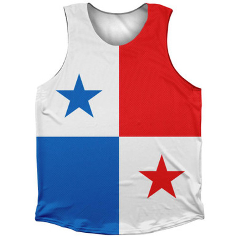 Panama Country Flag Athletic Tank Top Made in USA - White Red