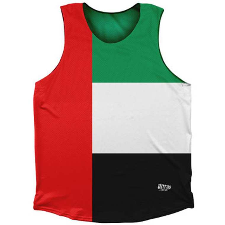 United Arab Emirates Country Flag Athletic Tank Top Made in USA - Red White Black