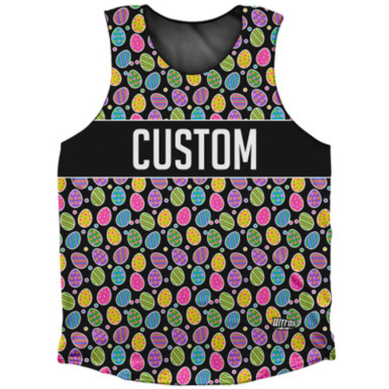 Easter Egg Custom Athletic Tank Top Made In USA - Black Yellow White
