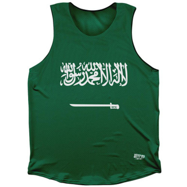 Saudi Arabia Country Flag Athletic Tank Top Made in USA - Green White