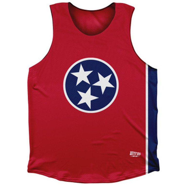 Tennessee State Flag Athletic Tank Top-Red