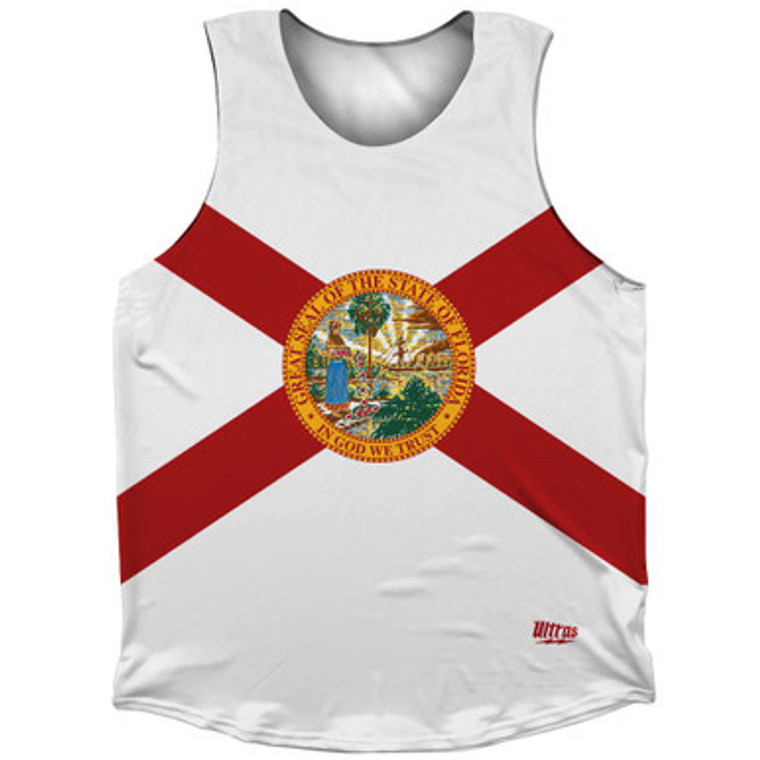Florida State Flag Athletic Tank Top-White