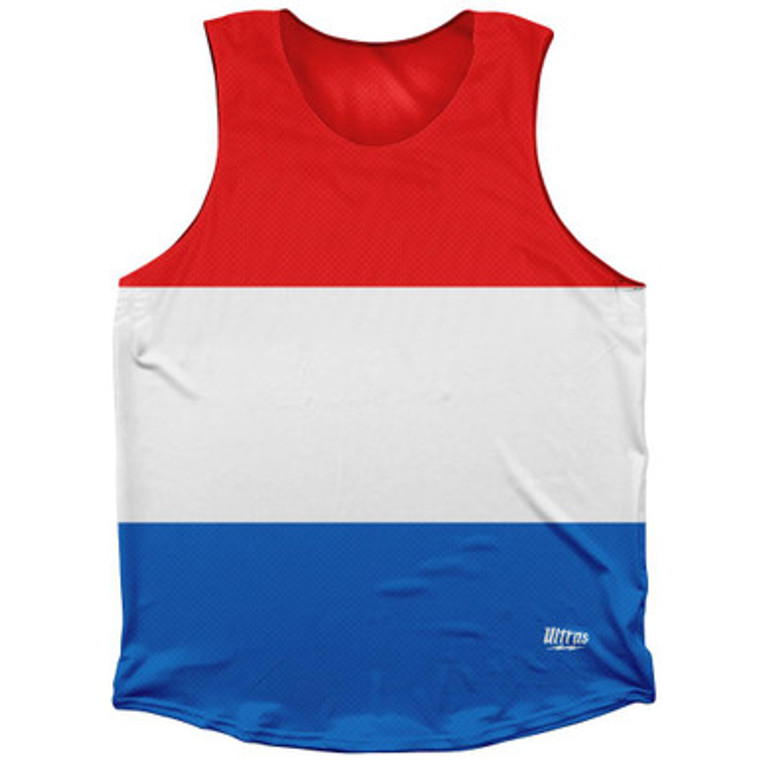 Luxembourg Country Flag Athletic Tank Top Made in USA - Red White