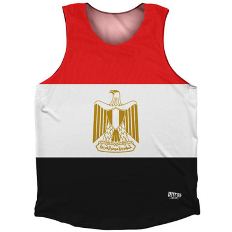 Egypt Country Flag Athletic Tank Top Made in USA - Black Red