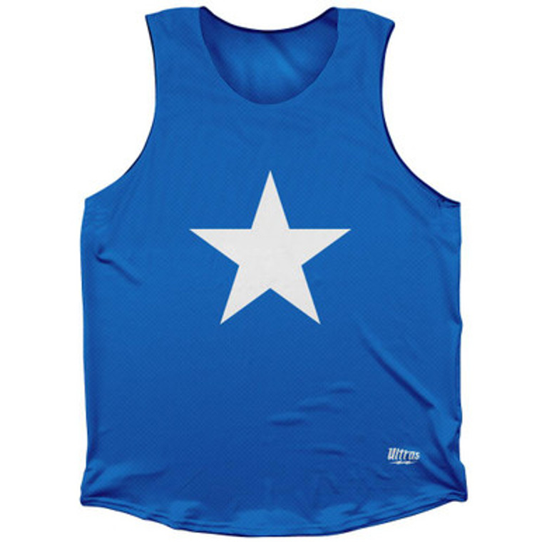 Somalia Country Flag Athletic Tank Top Made in USA-Blue White