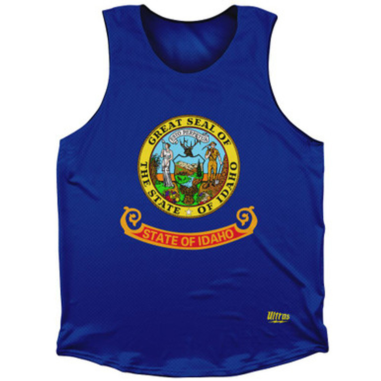 Idaho State Flag Athletic Tank Top-Blue