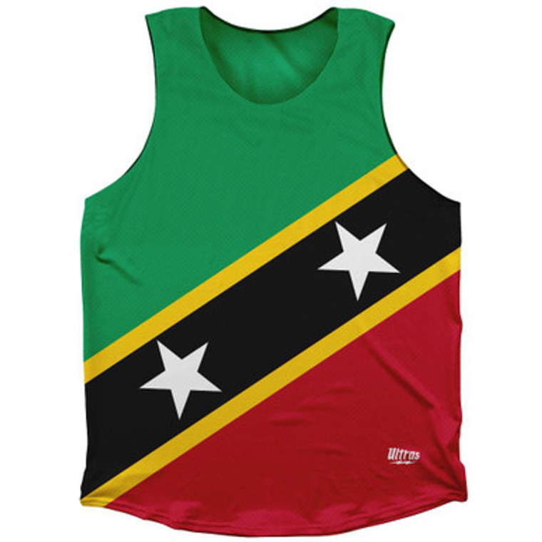 Saint Kitts And Nevis Country Flag Athletic Tank Top Made in USA-Green Red
