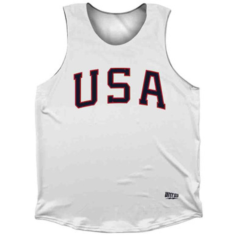 USA 68 Running Athletic Tank Top - White
