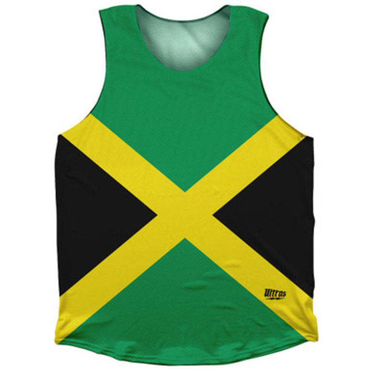 Jamaica Country Flag Athletic Tank Top Made in USA - Green Black