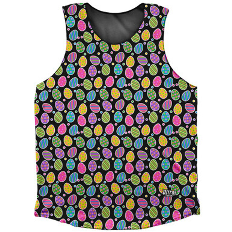 Easter Egg Athletic Tank Top Made In USA - Black Yellow White