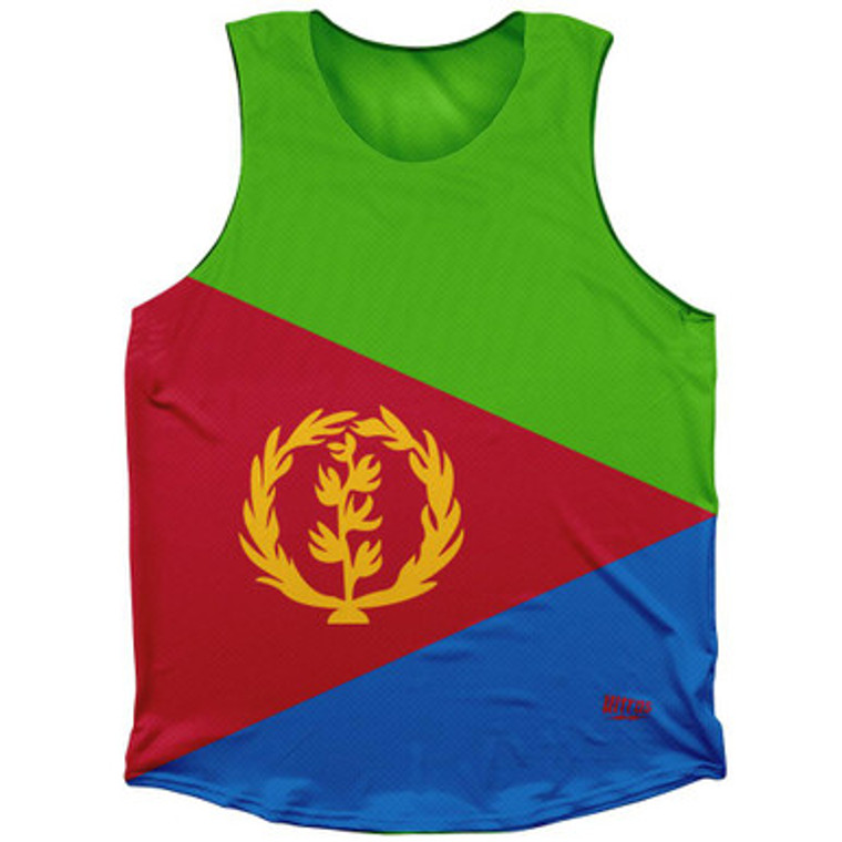 Eritrea Country Flag Athletic Tank Top Made in USA - Red Green