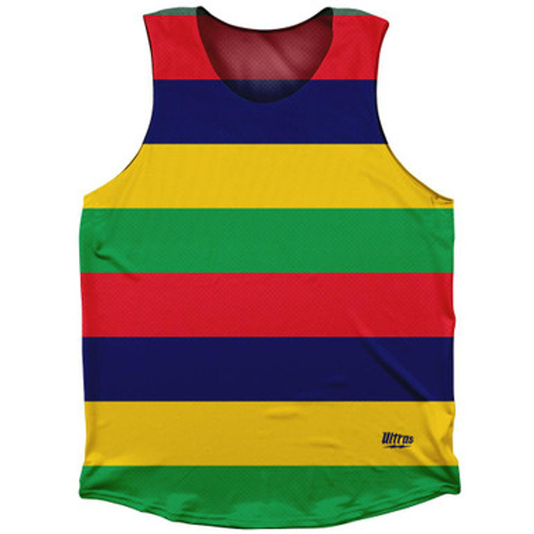 Mauritius Country Flag Athletic Tank Top Made in USA - Green Yellow