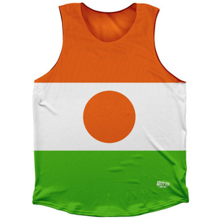 Niger Country Flag Athletic Tank Top Made in USA - Orange White