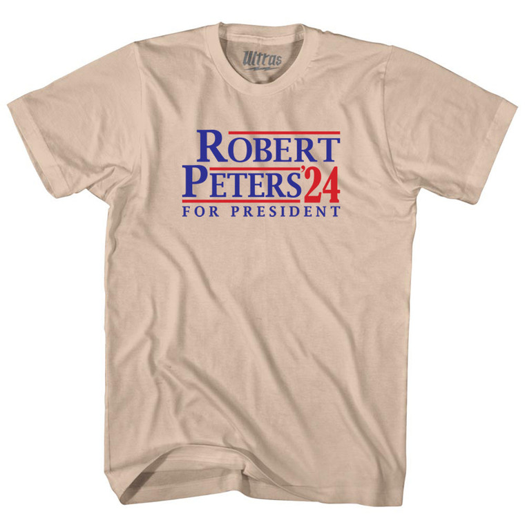 Robert Peters For President 24 Adult Cotton T-shirt - Creme