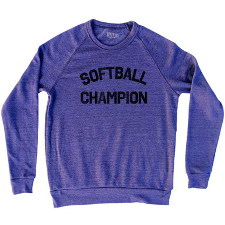 Softball Champion Adult Tri-Blend Sweatshirt - White