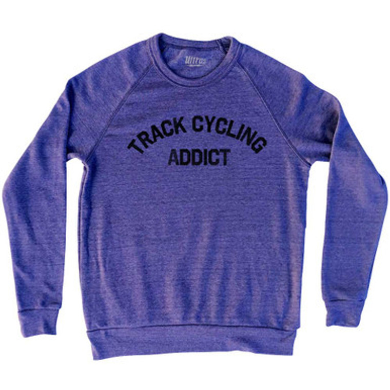 Track Cycling Addict Adult Tri-Blend Sweatshirt - White