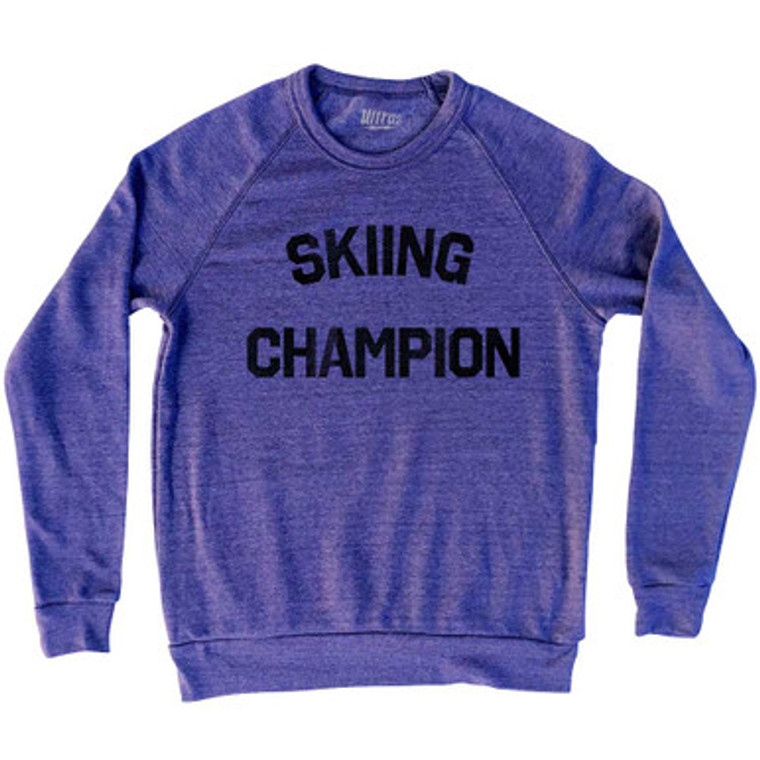 Skiing Champion Adult Tri-Blend Sweatshirt - White