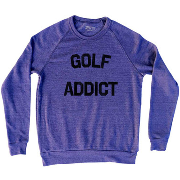 Golf Addict Adult Tri-Blend Sweatshirt - White