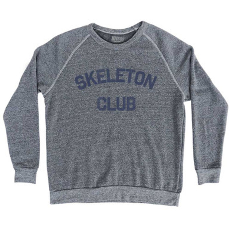 Skeleton Club Adult Tri-Blend Sweatshirt Athletic Grey