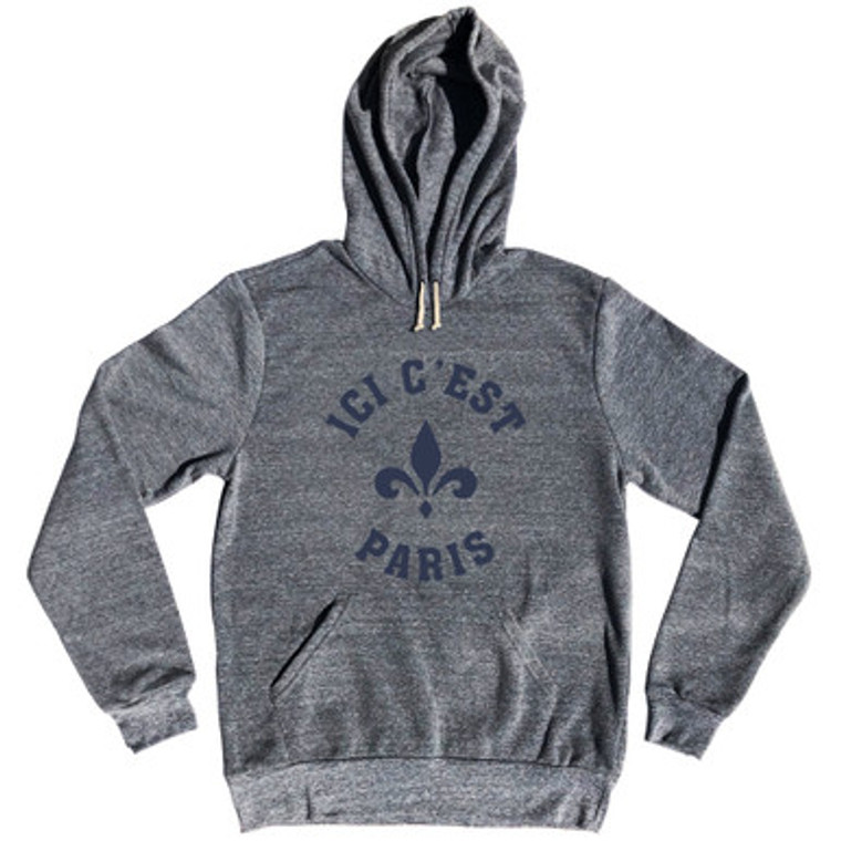 ICI C'est Paris Fleur De Lis Soccer Tri-Blend Hoodie