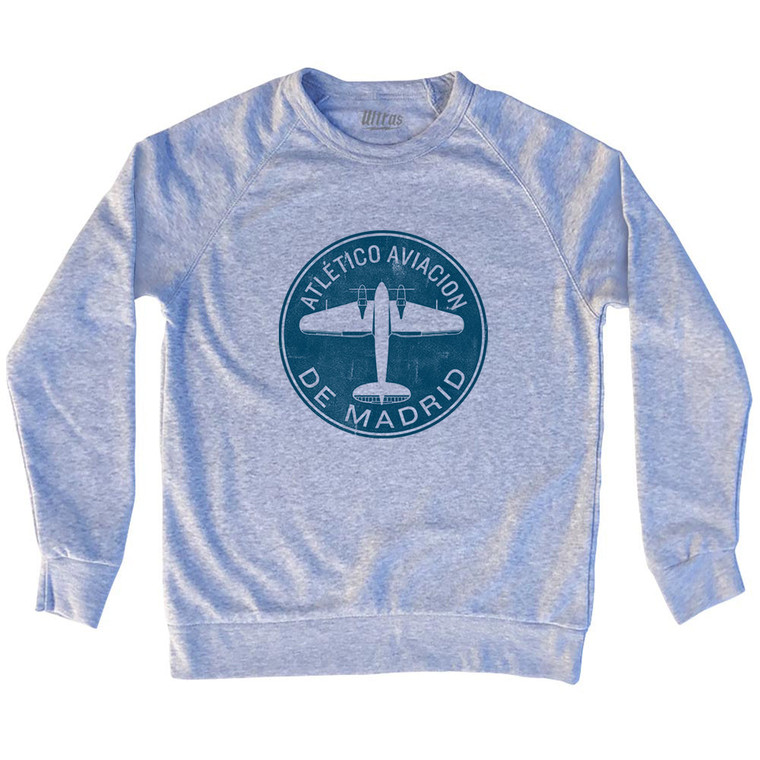 Atletico Aviacion De Madrid Roundel Adult Tri-Blend Sweatshirt - Grey Heather