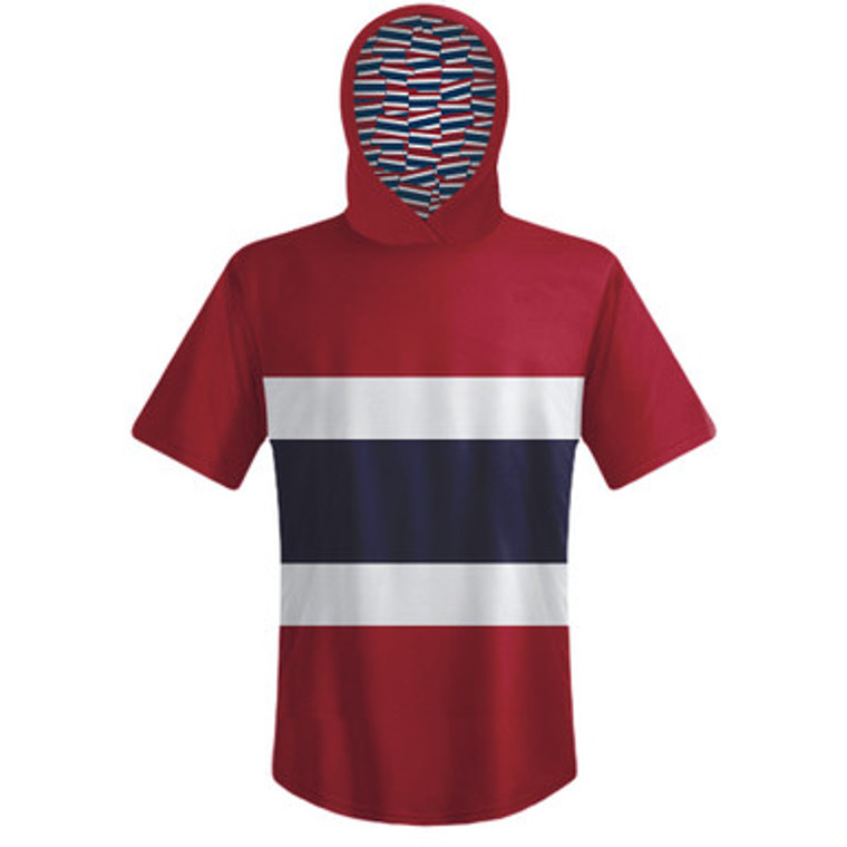 Thailand Country Flag Sports Hoodie-Red White Black