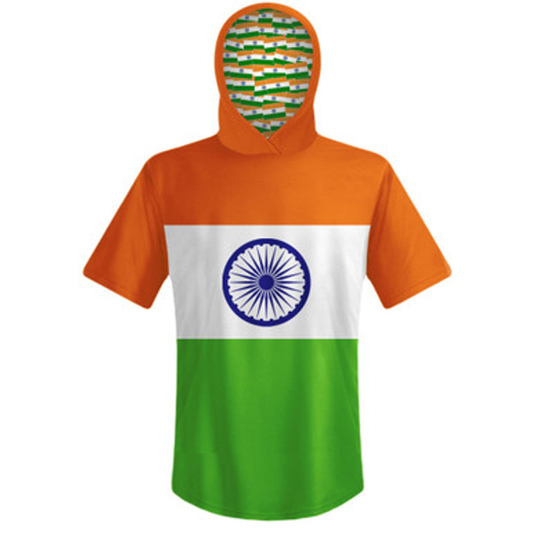 India Country Flag Sports Hoodie - Yellow White Orange