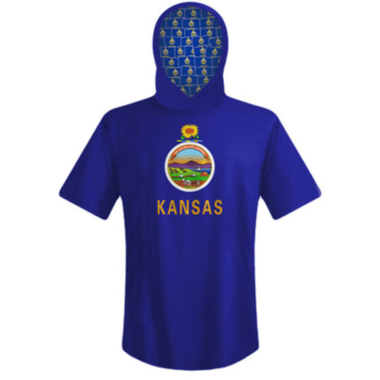 Kansas State Flag Sports Hoodie - Blue