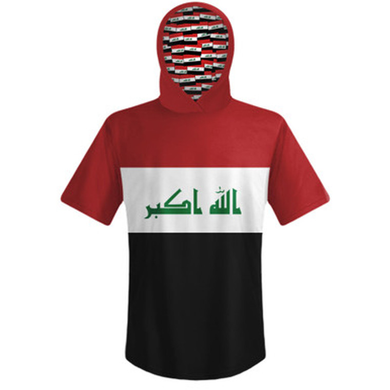 Iraq Country Flag Sports Hoodie - Red White Black