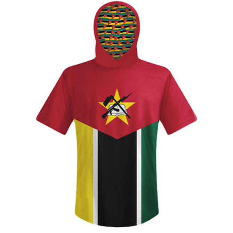 Mozambique Country Flag Sports Hoodie-Red Yellow Black
