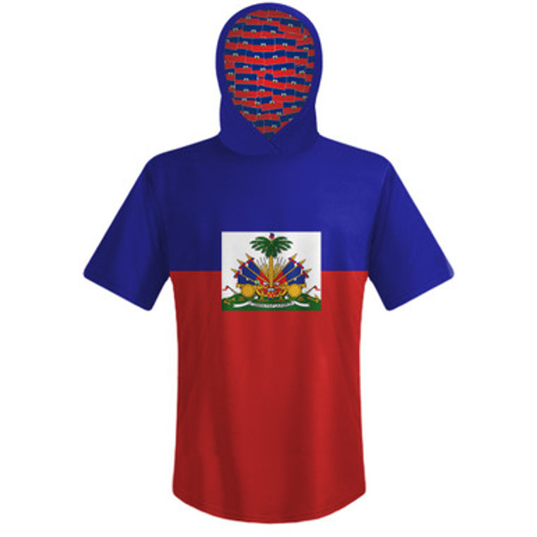 Haiti Country Flag Sports Hoodie-Red Blue