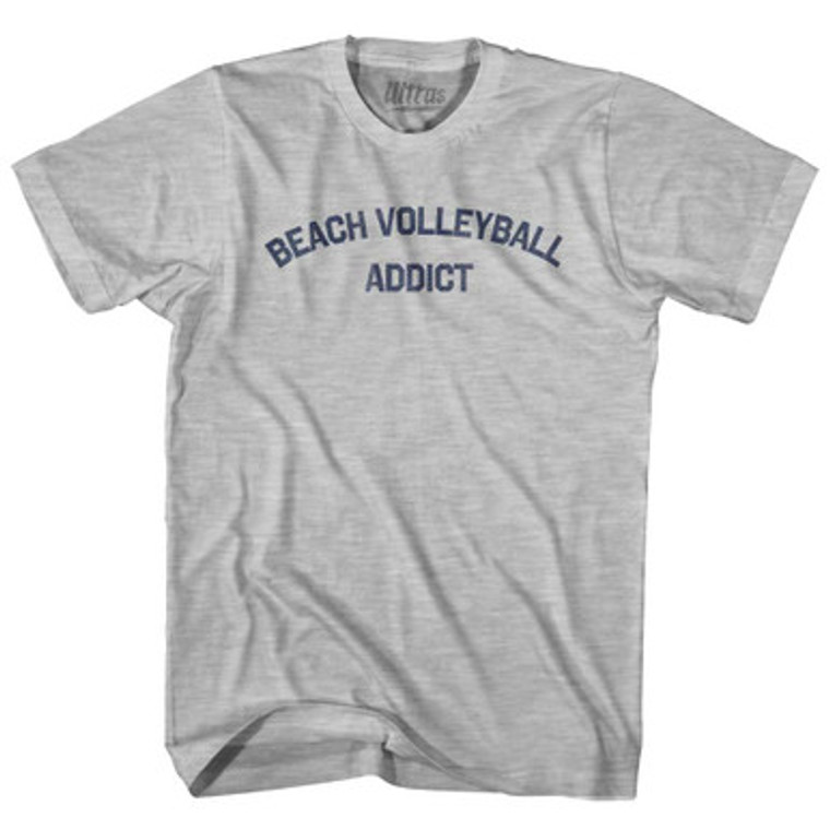 Beach Volleyball Addict Youth Cotton T-shirt-Grey Heather