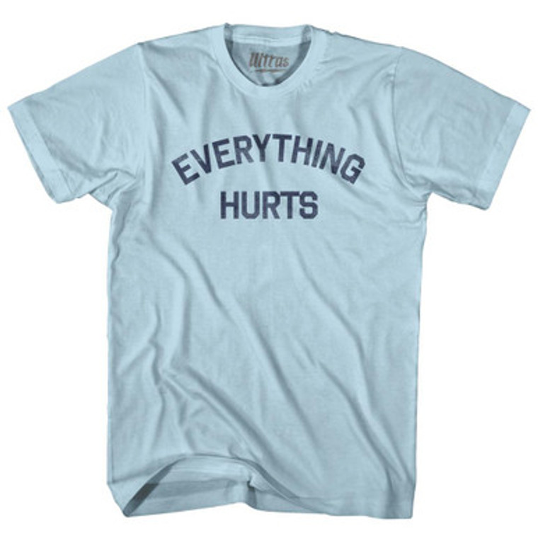 Everything Hurts Adult Cotton T-shirt - Light Blue