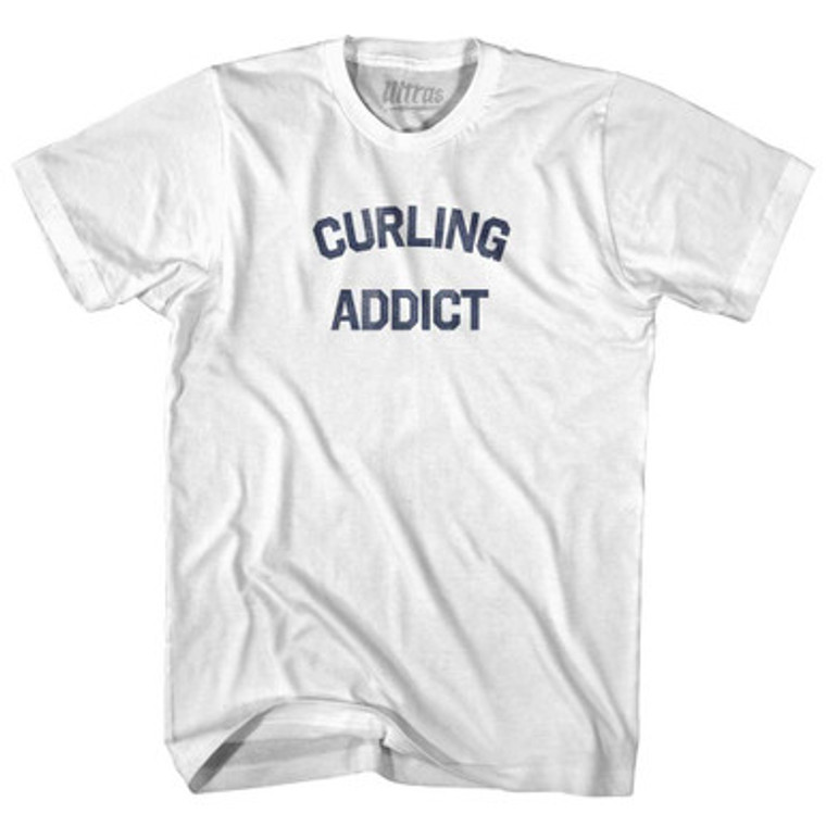 Curling Addict Adult Cotton T-shirt - White