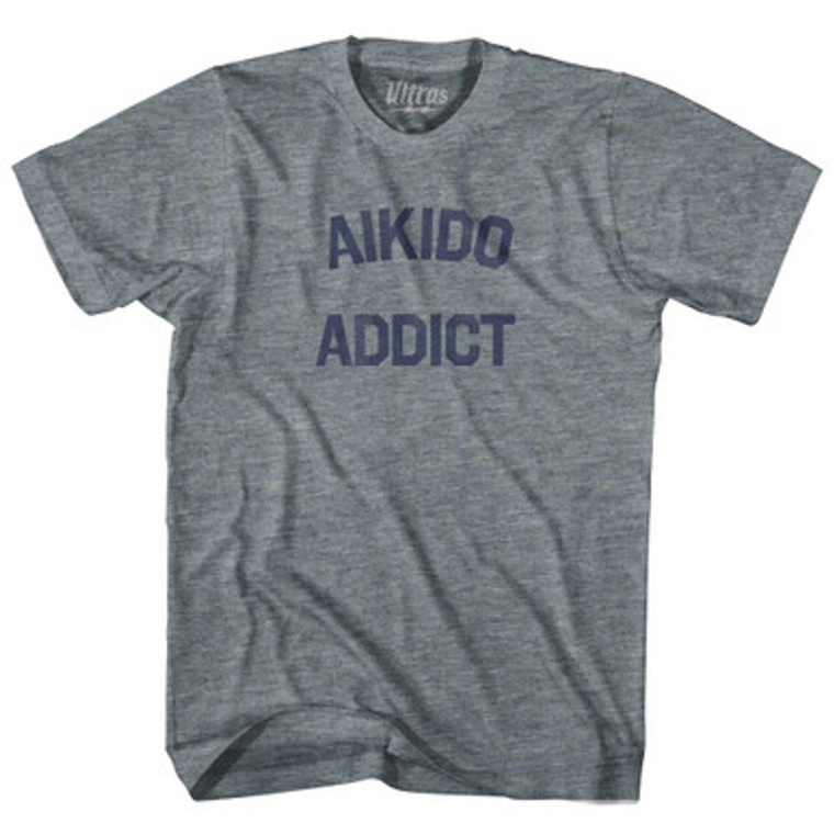 Aikido Addict Adult Tri-Blend T-shirt - Athletic Grey