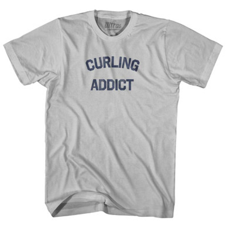 Curling Addict Adult Cotton T-shirt - Cool Grey