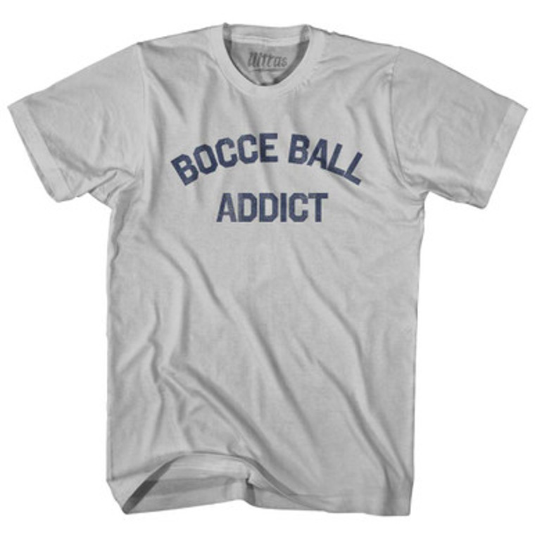 Bocce Ball Addict Adult Cotton T-shirt - Cool Grey