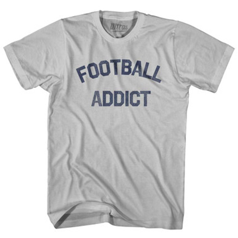 Football Addict Adult Cotton T-shirt - Cool Grey