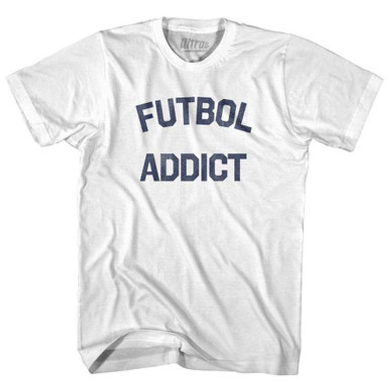 Futbol Addict Womens Cotton Junior Cut T-Shirt - White