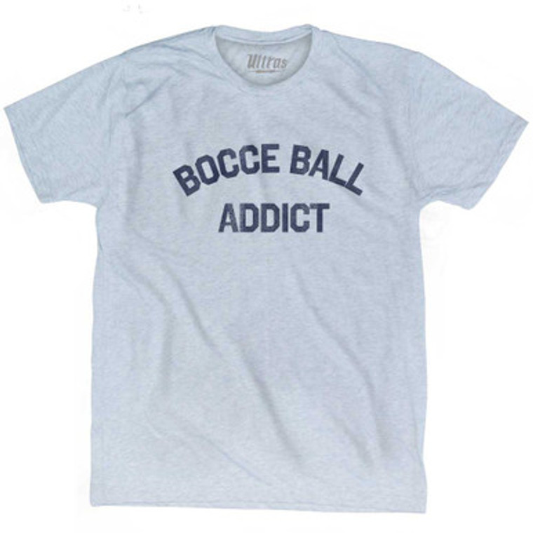 Bocce Ball Addict Adult Tri-Blend T-shirt-Athletic White