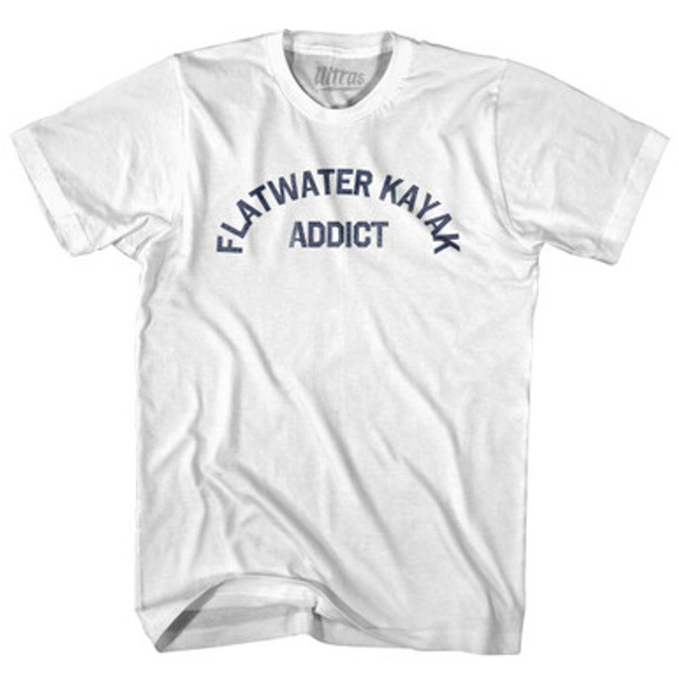Flatwater Kayak Addict Womens Cotton Junior Cut T-Shirt - White