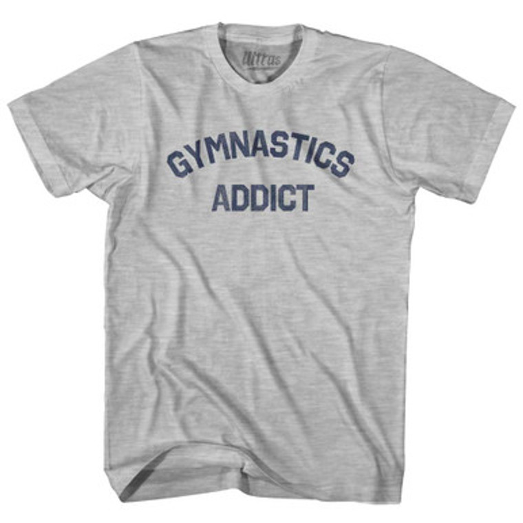 Gymnastics Addict Womens Cotton Junior Cut T-Shirt-Grey Heather