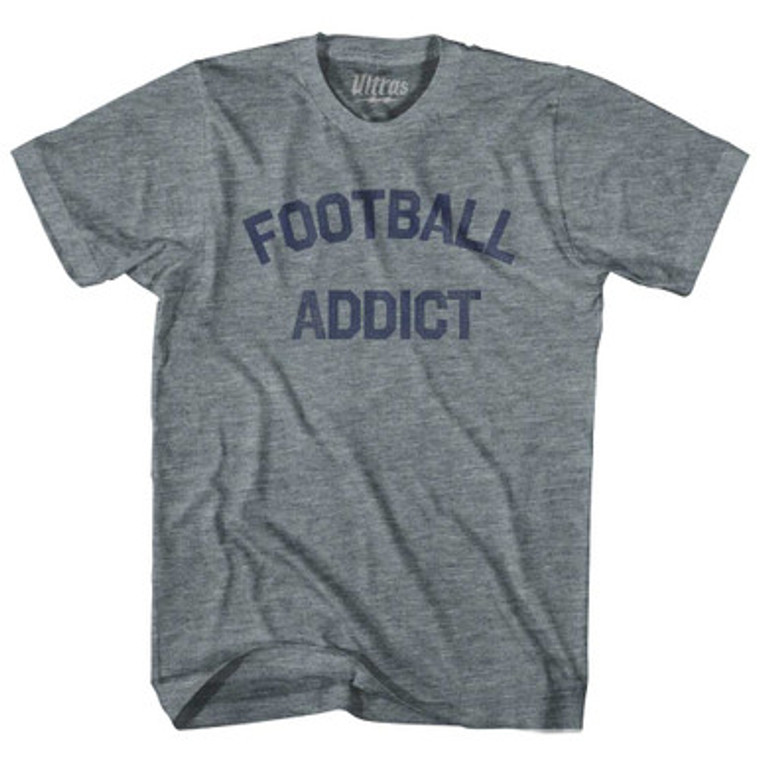 Football Addict Womens Tri-Blend Junior Cut T-Shirt-Athletic Grey