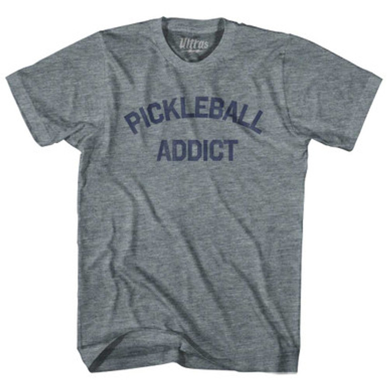 Pickleball Addict Womens Tri-Blend Junior Cut T-Shirt - Athletic Grey