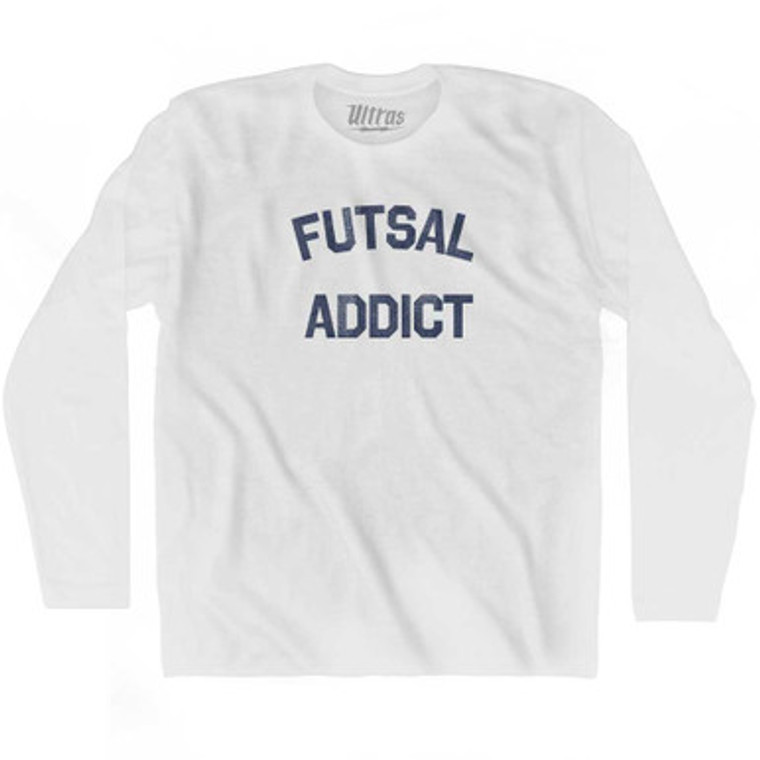 Futsal Addict Adult Cotton Long Sleeve T-shirt - White
