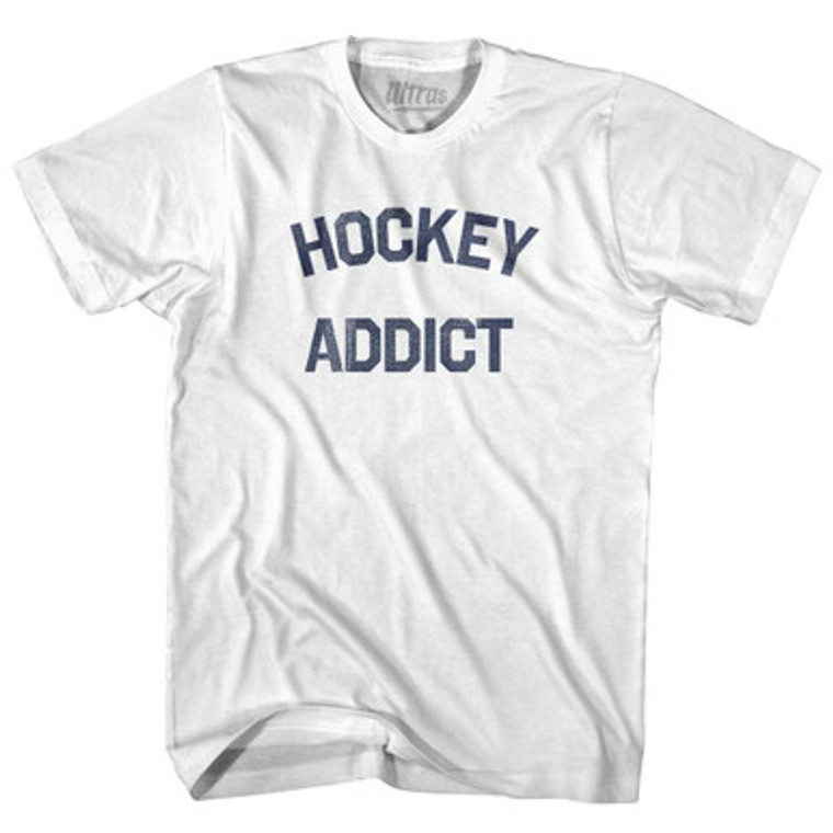 Hockey Addict Youth Cotton T-shirt - White
