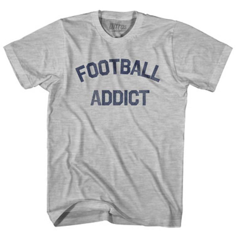 Football Addict Adult Cotton T-shirt - Grey Heather