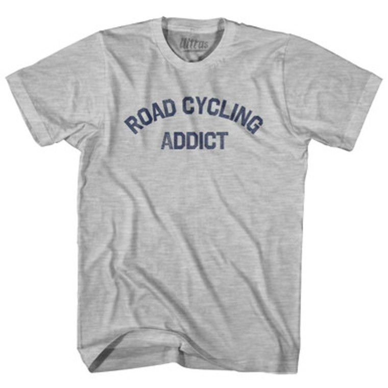 Road Cycling Addict Youth Cotton T-shirt - Grey Heather