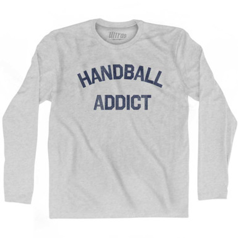 Handball Addict Adult Cotton Long Sleeve T-shirt - Grey Heather