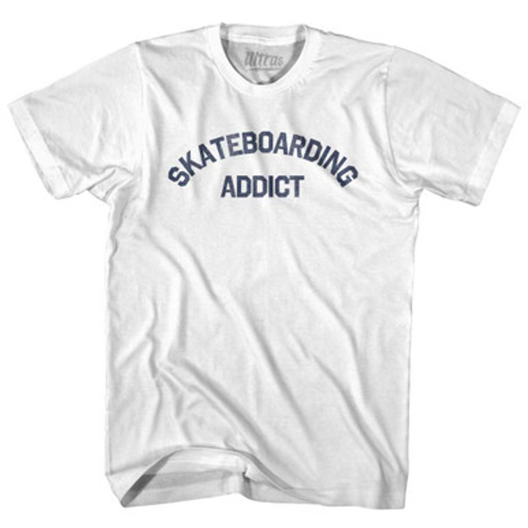 Skateboarding Addict Womens Cotton Junior Cut T-Shirt - White
